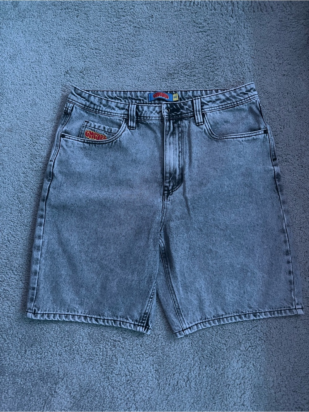 Empyre Light Gray Washed Denim Shorts